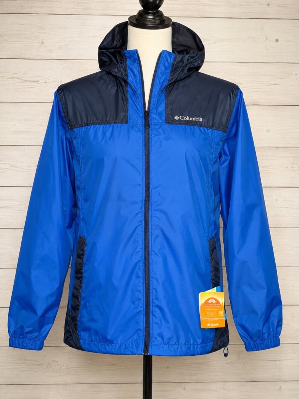 Columbia Flash Challenger Windbreaker Men's XL NWT Omni-Shade UPF 40 Blue $75
